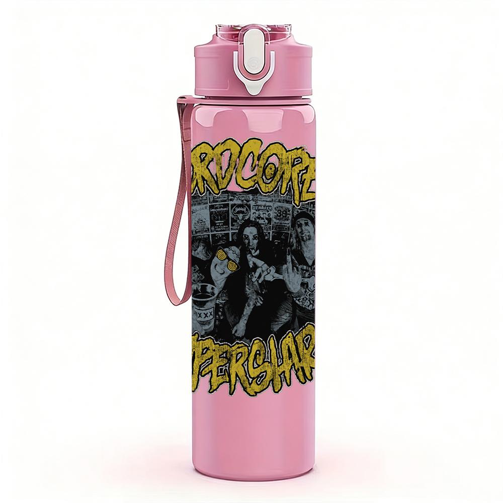 1PC Dark Metal Band Ornate Skull Print 750ml Portable Sports Water Bottle Leakproof Gym Outdoor Travel Drink Cup
