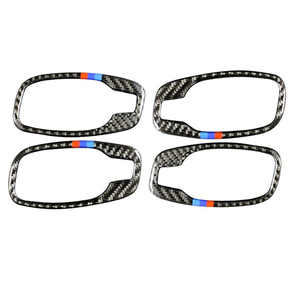 4 шт./компл., углеродное волокно, внутренняя дверная ручка, декоративные наклейки для BMW E60 5 серии 2005-2010, аксессуары для тюнинга автомобиля