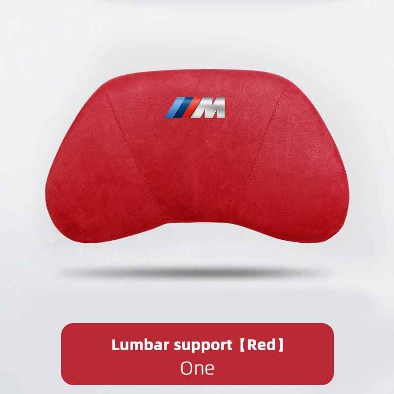 BBKJ7 Luxury Suede Car Logo Headrest Neck Pillow Lumbar Support For BMW X1 X2 X3 X5 X4 X6 X7 G30 G20 G32 G11 G12 F40 F30 F20 F10 F34