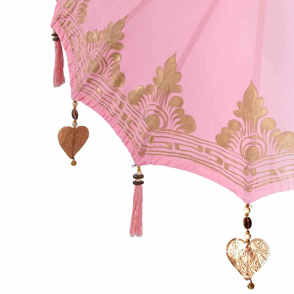 Balinese Sun Umbrella with Base Pink 95 x 95 x 260 cm