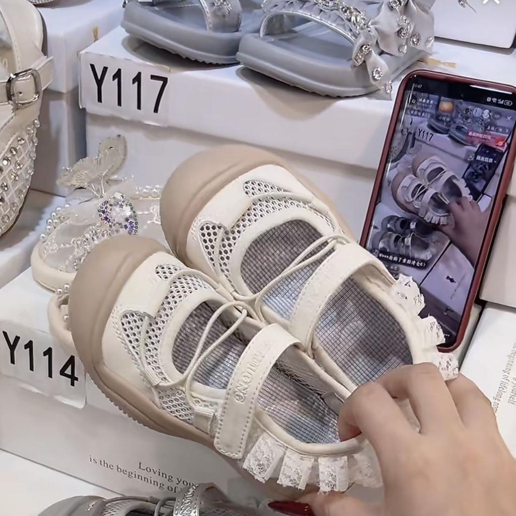Girls' ballet-style athletic sandals, children's single-sole casual shoes, new summer collection, Mary Jane princess shoes for girls