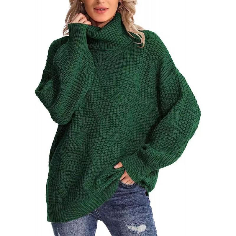 Womens Loose Turtleneck Knit Sweater Long Sleeve Pullover Casual Fall 2026