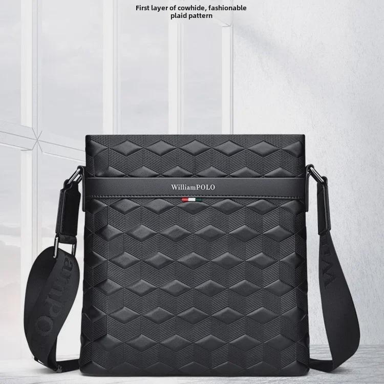 King Paul Men's Lightweight Leather Messenger Bag - 2025 Trendy Commuter Backpack