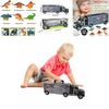 Exciting Dinosaur Truck Carry Case Transporter Dino Figures Playset For Kids Xmas Gift