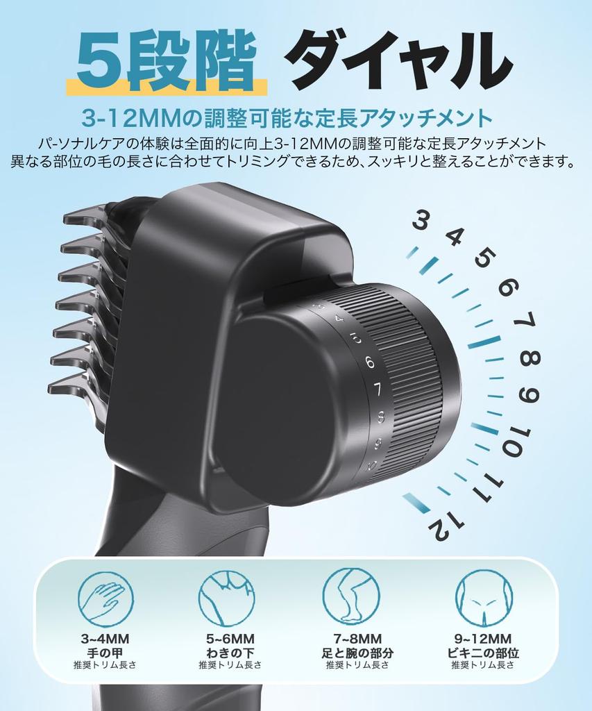 Vellope Body Shaver, USB Rechargeable, Electric Hair Clipper, Hair Cutter, Shaving In the Bath, Washable, RS01