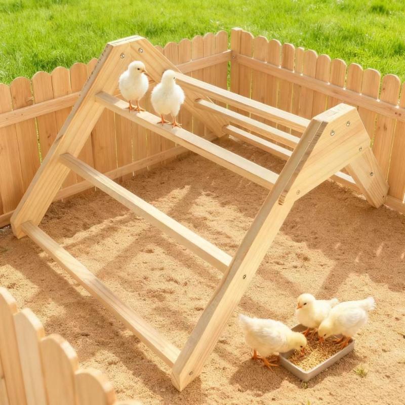 Съемный деревянный насест для птицы с треугольной конструкцией, легко чистить, курятники