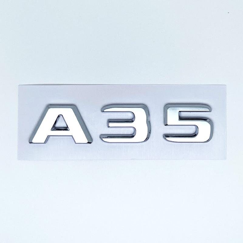 SRGK3 2017 Silver Black Letters A35 Turbo 4matic Emblem for Benz Car Fender Trunk Rear W176 W177 Logo Sticker