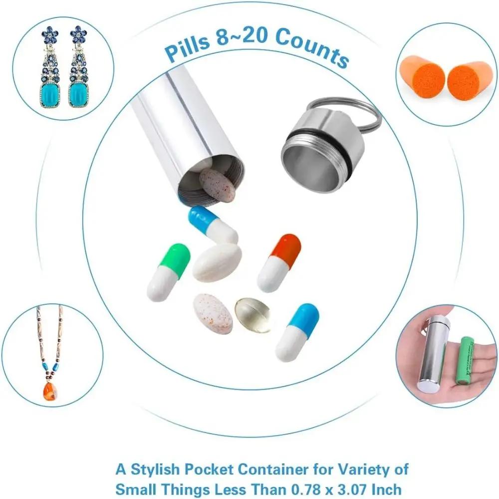 Mini Metal Toothpick Holders Aluminum Portable Tips Pill Containers Seal Up Travel Storage Pill Case Outdoor Travel