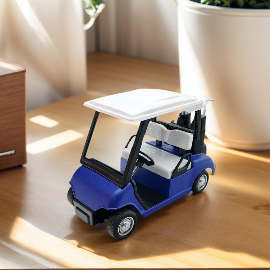 1:20 Scale Miniature Metal Golf Cart Replicas Model with Clubs Cake Toppers Decorative Ornament For Home Office Display