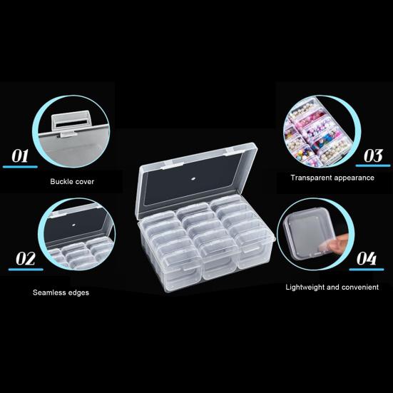1 комплект, коробка для хранения бусин, мини-прозрачные контейнеры для хранения бусин, портативный органайзер, коробка для мелких предметов