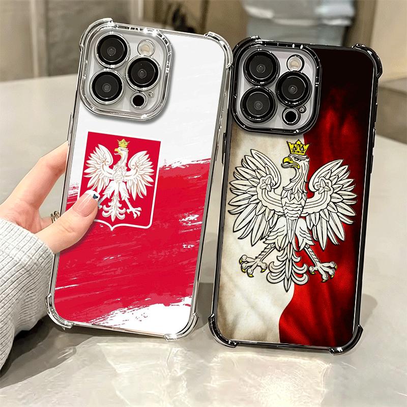 Чехол для телефона с флагом Польши, белый-красный, мягкий, для iPhone 15 16 17 Air 14 Pro Max 16E Plus 13 12 Mini, с покрытием, противоударный, Fundas