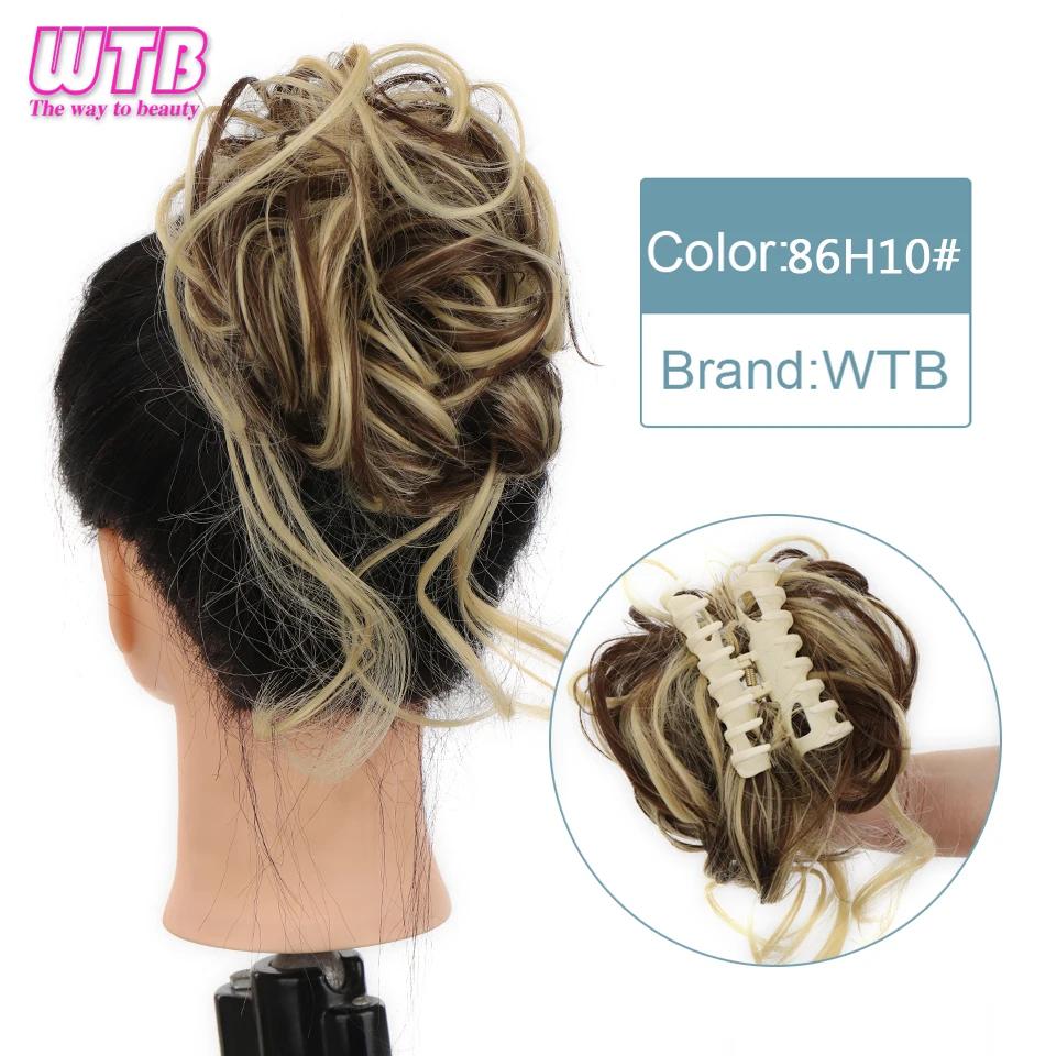 WTB синтетические грязные вьющиеся волосы в виде когтей, пучок, шиньон, наращивание волос, резинки для волос, искусственные накладные волосы с хвостом для женщин, шиньоны