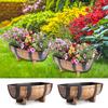 Rustic Half Barrel Planter Weather Resistant Flower Pot with Drainage Hole Indoor Outdoor Barrel Flowerpot for Flowers Herbs