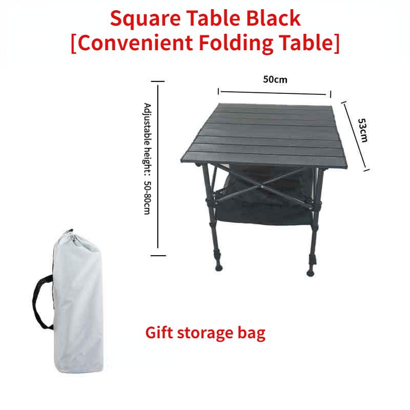 Уличный складной длинный стол, черный кемпинговый стол, легко устанавливается для барбекю, оснащен сетчатой сумкой, свободно регулируется по высоте!