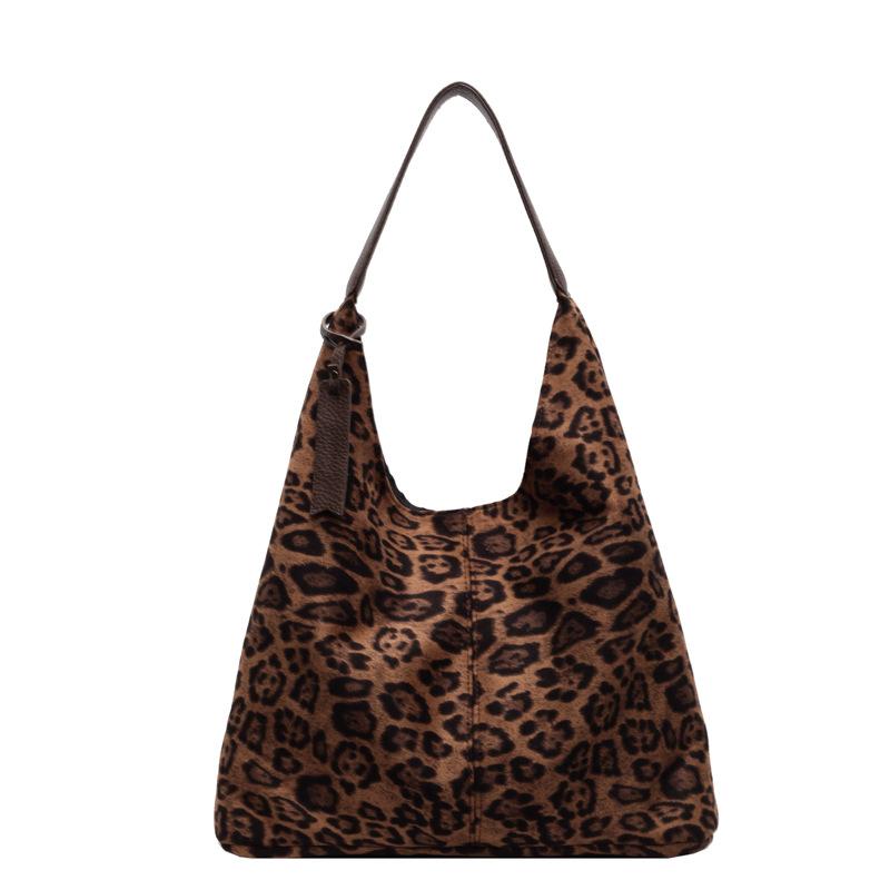 Retro Simple Leopard Print Tote Bag Women'S Tide Casual Large Capacity Shoulder Bag Underarm Bag