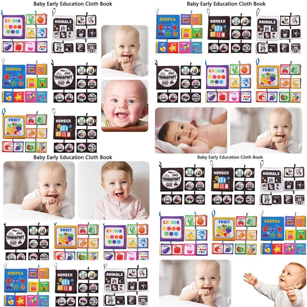 Прочный Моющийся Детский Тканевый Книжный Набор Игрушек Для Раннего Обучения И Интерактивной Игры Устойчивый К Разрывам И Издающий Звуки