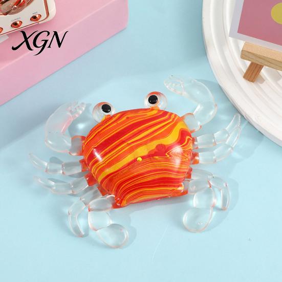 Decompression Toy Crab Squeeze Slow-Rising TPR Fidget for Stress Relief Elastic Pinch Cute Transparent Claws Portable Gadget Kids Adults