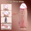 Толстый Вибрирующий дилдо для женщин с пультом управления, телескопический пенис для вагинальной и анальной мастурбации, секс-игрушки для женщин, член