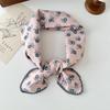 70% Cotton Linen Small Square Silk Scarf - Korean Style Floral Design for Versatile Neckwear and Decorative Use