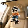Street Fashion Car Pendant Skateboard Cat Hanging Ornament, 2D Flat Acrylic Rearview Office Workstation Ornament Mirror Decor, Trendy Skate