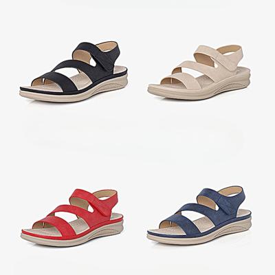 Летняя мода корейский стиль женские босоножки на плоской подошве с крючками-петлями ретро танкетка повседневная обувь с перекрестными ремешками плюс размер сладкий