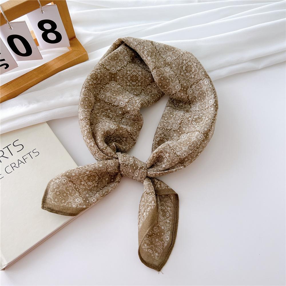 Маленький квадратный шарф из хлопка и льна, шелковый шарф, женский, весна и осень, новый стиль, художественный и универсальный, модный, темпераментный шарф-повязка на голову