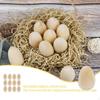 12 Pieces Wooden Eggs Manual Graffiti Wood Unfinished Realistic DIY Faux Paintable for Kitchen