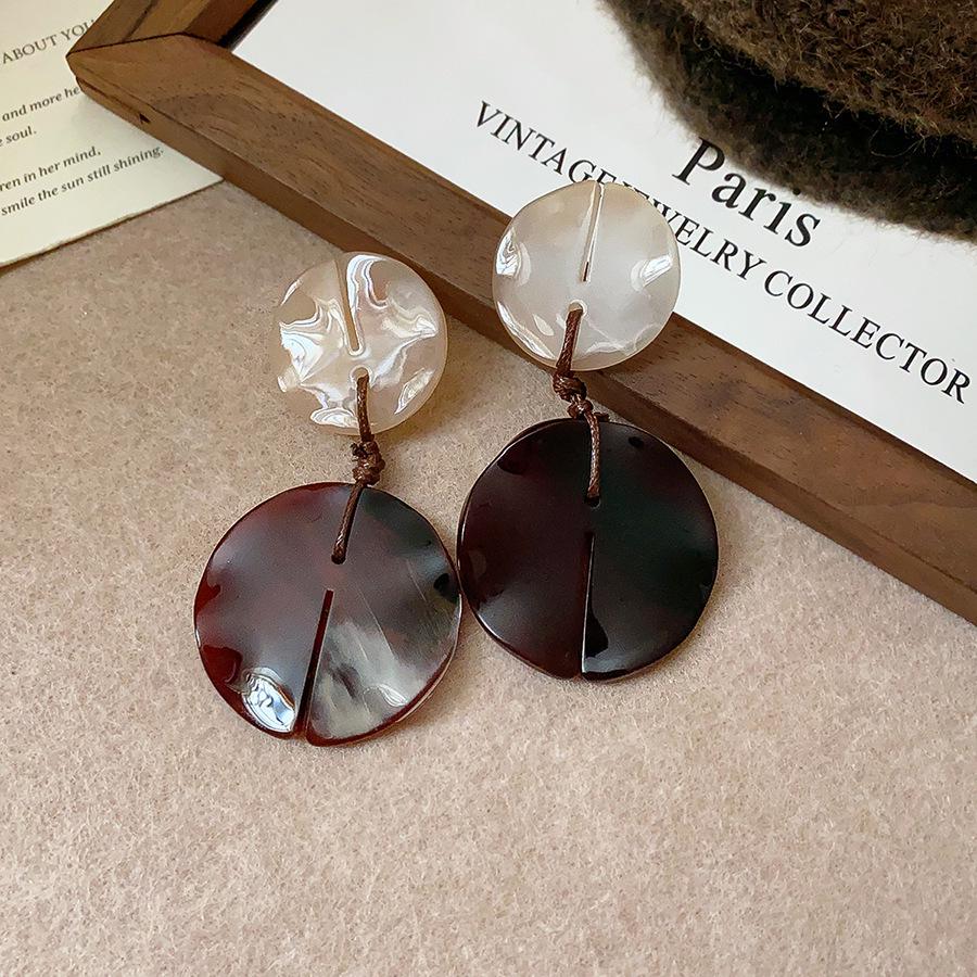 Серьги-подвески Геометрические с бантом Сердце леопарда Серебряная игла - Трендовый корейский стиль для женщин