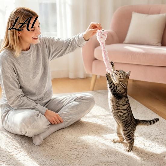 Plush Toy with Catnip Mouse Cat Catnip Long Tail Rat Chew Toy Durable Stuffed for Indoor Kittens Biting Hunting Instinct Stimulation Pet Kitten