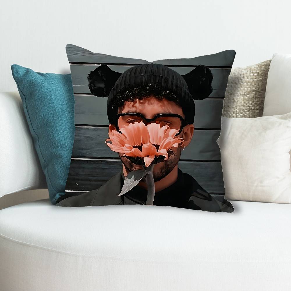 Singer BBad BBunny DTMF Anime Celebrity Merchandise AllMatch Printed Pillow Case Sofa Car Office Room Decoration Protector