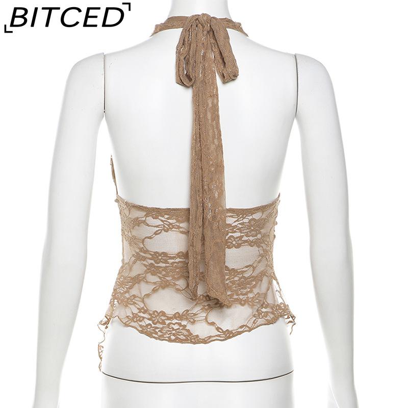 BITCED Летний женский однотонный облегающий уличный топ-майка с халтером, сексуальный топ без спины