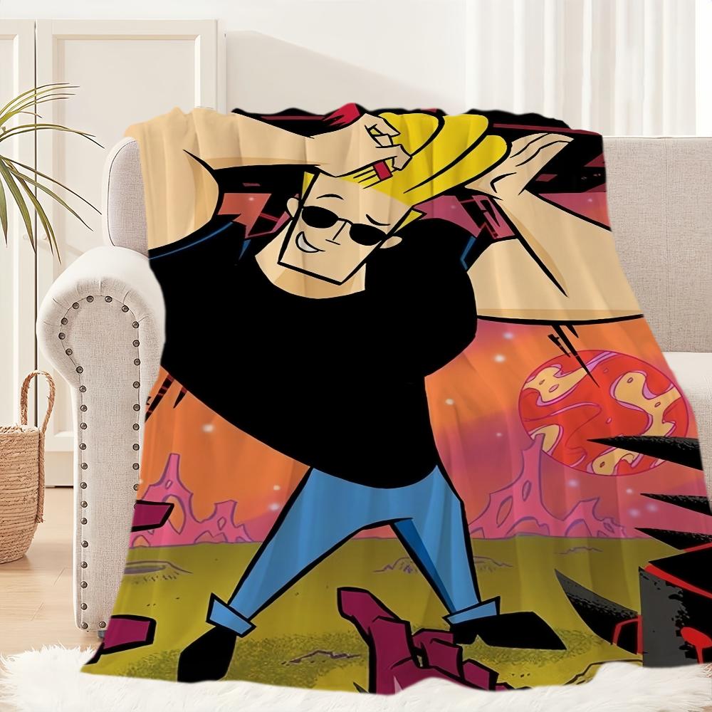 Мультяшное Плед-одеяло J-Johnny B-Bravo Плюшевый Коврик для дивана/сна для Гостиной Теплый Офис Спальня День рождения Дом Путешествия Детские подарки