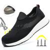 Breathable Safety Shoes Man Steel Toe Anti-puncture Reinforced Sole Men's Work Shoes Lightweight Slip Resistant Safety Sneaker