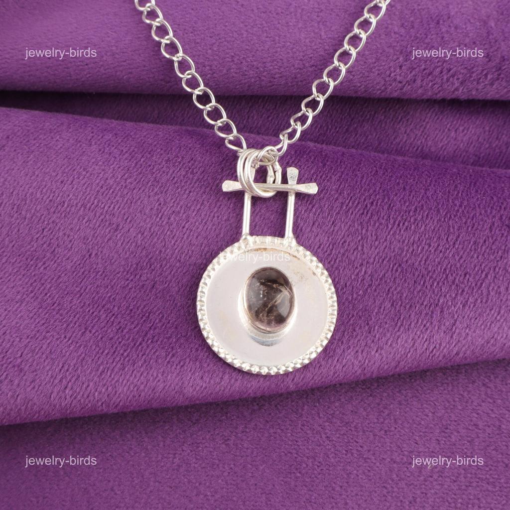 Oval Ametrine Gemstone Mother Gift Art Deco Boho Pendant Jewelry Sterling Silver PP-57-24