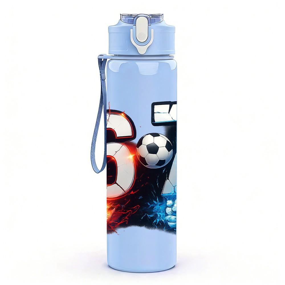 1PC Colorful Number 67 Art 750ml Color Plastic Sports Water Bottle Leakproof Flip Straw Lid Suitable for Sports Office Home Use