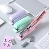 Small Stapler Anti-slip Efficient Labor-saving Macaron Color Portable Medium Size Multi-functional Student Stapling Tool Office Supplies