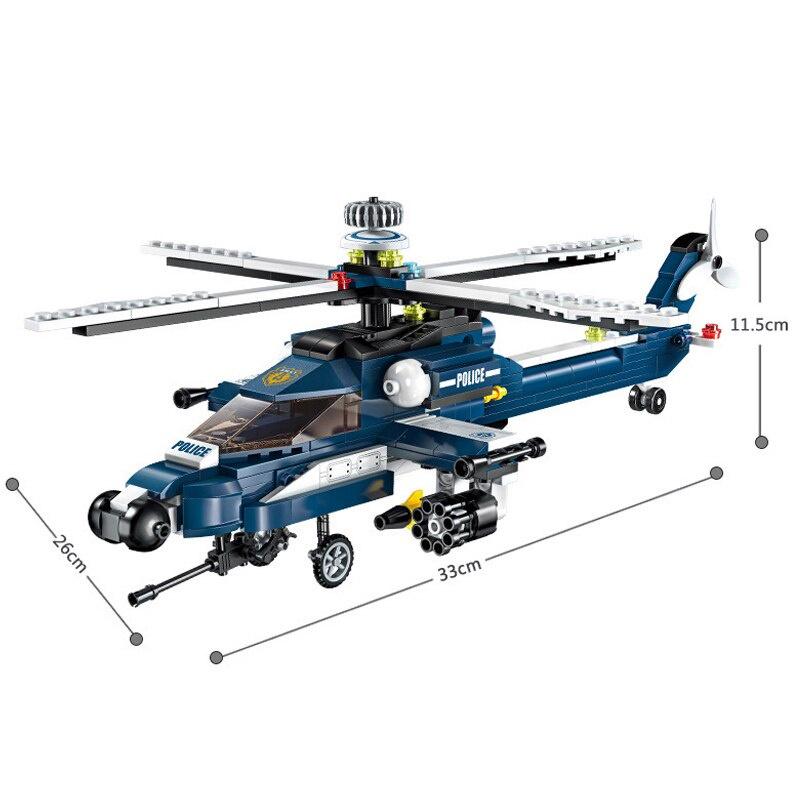 381 шт., модель бронированного вертолета, буря, строительный блок, городская полиция, развивающая кирпичная игрушка для мальчика, подарок