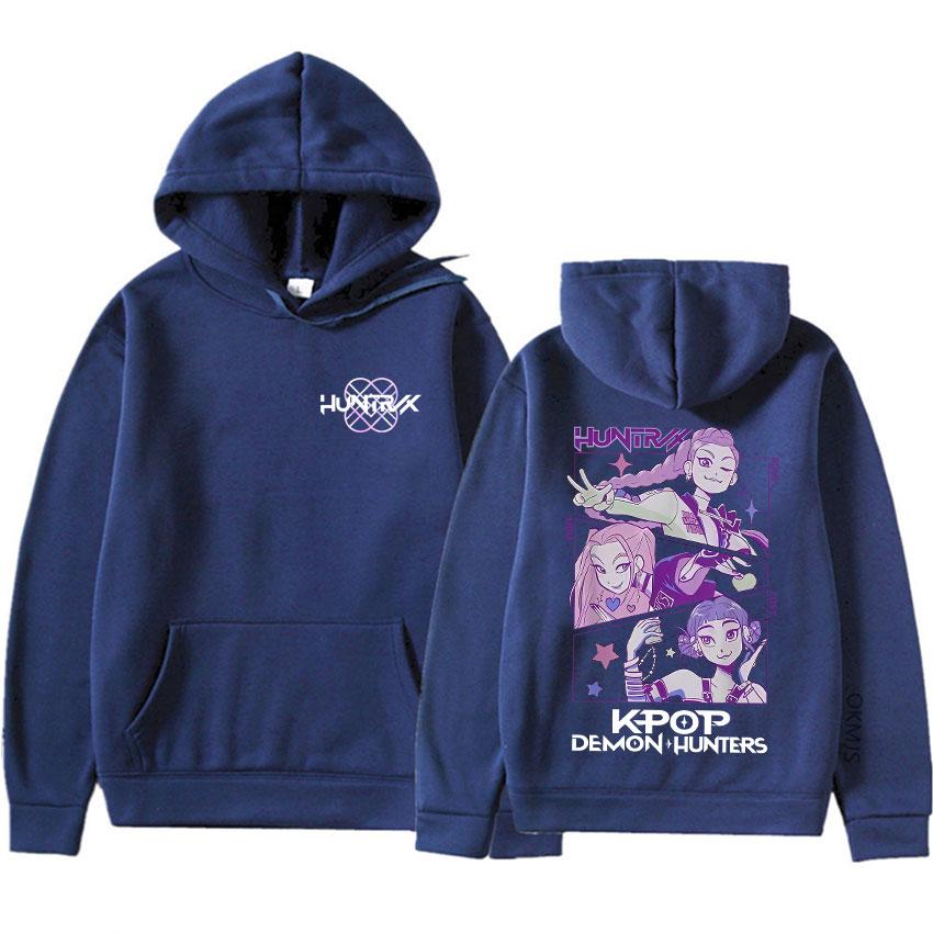 Худи Охотники на демонов K-Pop Мужские Пуловеры Harajuku Топы Свитшоты Streetwear Аниме Мода Повседневные Худи Подростки