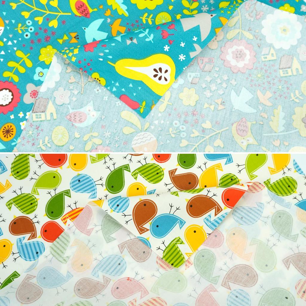 7 Owl Fabric Cute Animal Cut for Handmade 46x56cm Scraps, Design, Cloth, Crafts, Patchwork,