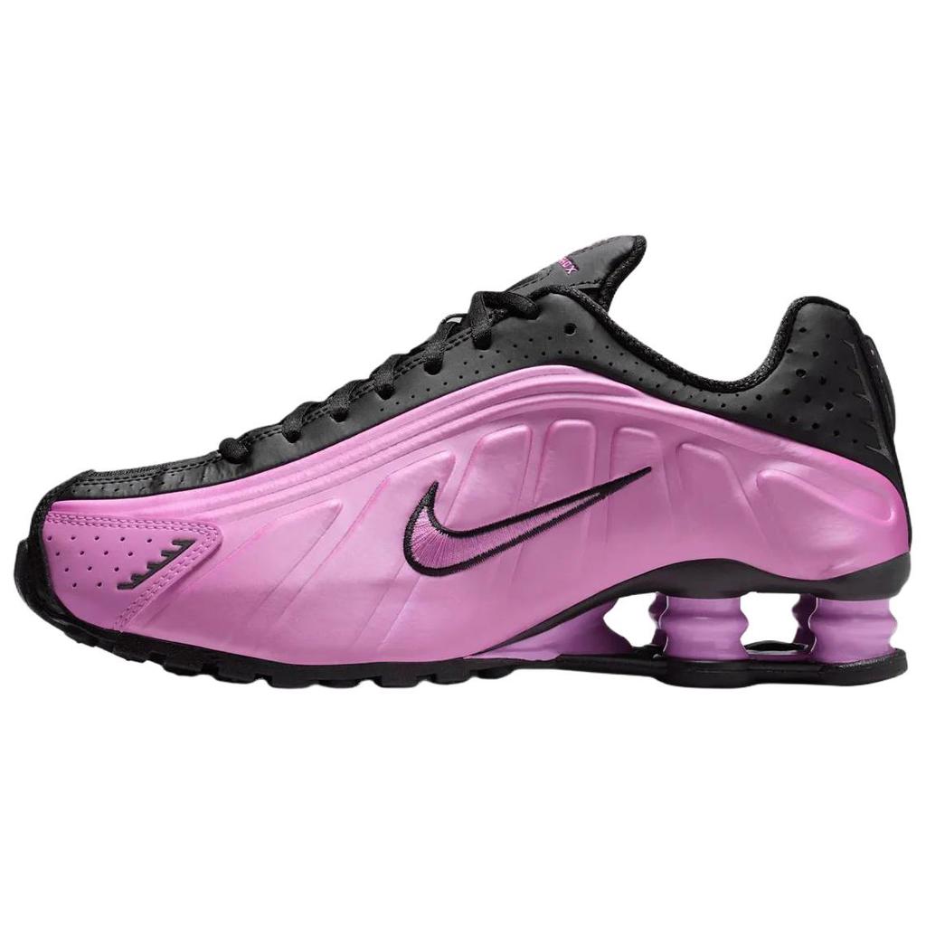 Nike Дышащие кроссовки для бега Shox R4 с амортизацией, женские, черные с фиолетовым, AR3565-014