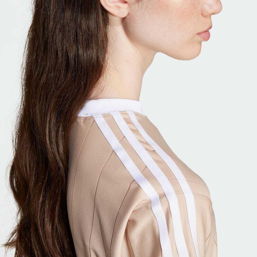 adidas Оригинальная мягкая и удобная футболка с круглым вырезом и коротким рукавом Adi Color Series с логотипом бренда Dopamine, женская футболка бежевого цвета IY7232