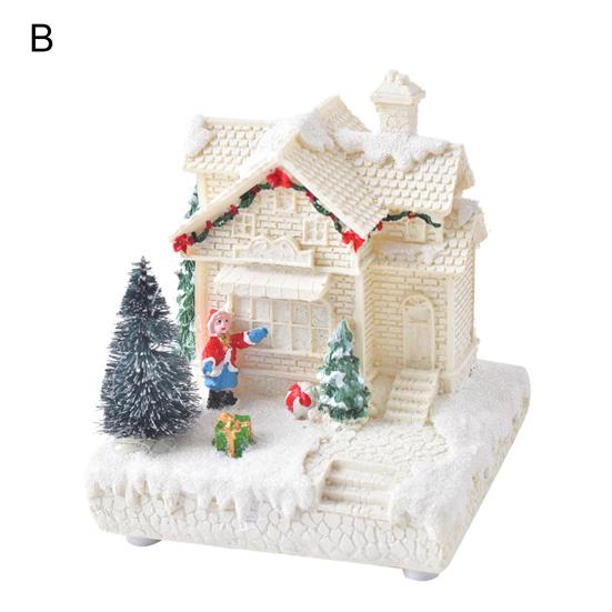 Рождественский домик миниатюрные многоразовые декоративные теплые легкие энергосберегающие рождественские украшения для домашнего декора