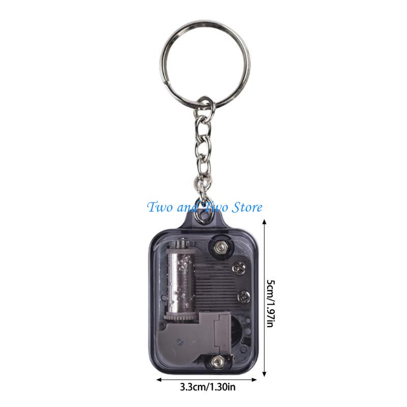 HX6F High Quality Mini Music Box Keychain Elegant Multicolored Music Box Keychain Perfect For Music Lovers And Collectors