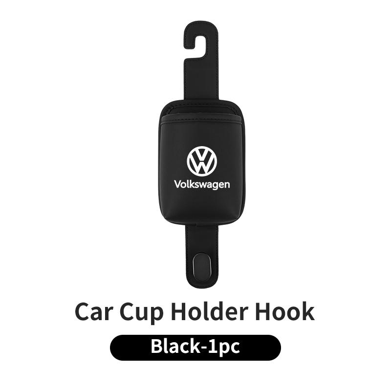 Car Soft Leather Seatback Water Cup Holder Storage Box For VW GTI Polo Passat Scirocco Golf Tiguan Jetta T-ROC Touareg Touran CC zl7