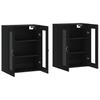 Wall Cabinets 2 pcs Black Particleboard