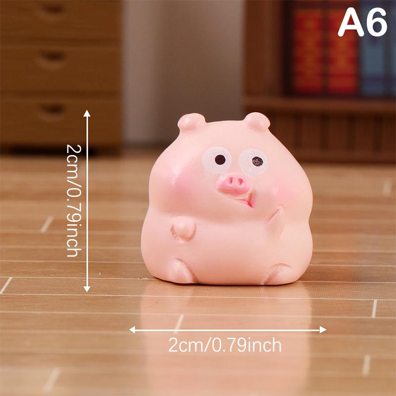 Статуэтки Миниатюры Мультфильм Милый Поросенок Микро Ландшафт Украшения Для Украшения Дома Декор Комнаты Настольные Украшения Автомобиля