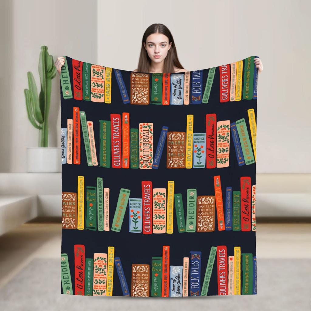 Book Lover Warm Comfy Blanket Print Camping Throw Blanket Couch Bed Flannel Bedspread Sofa Bed Cover
