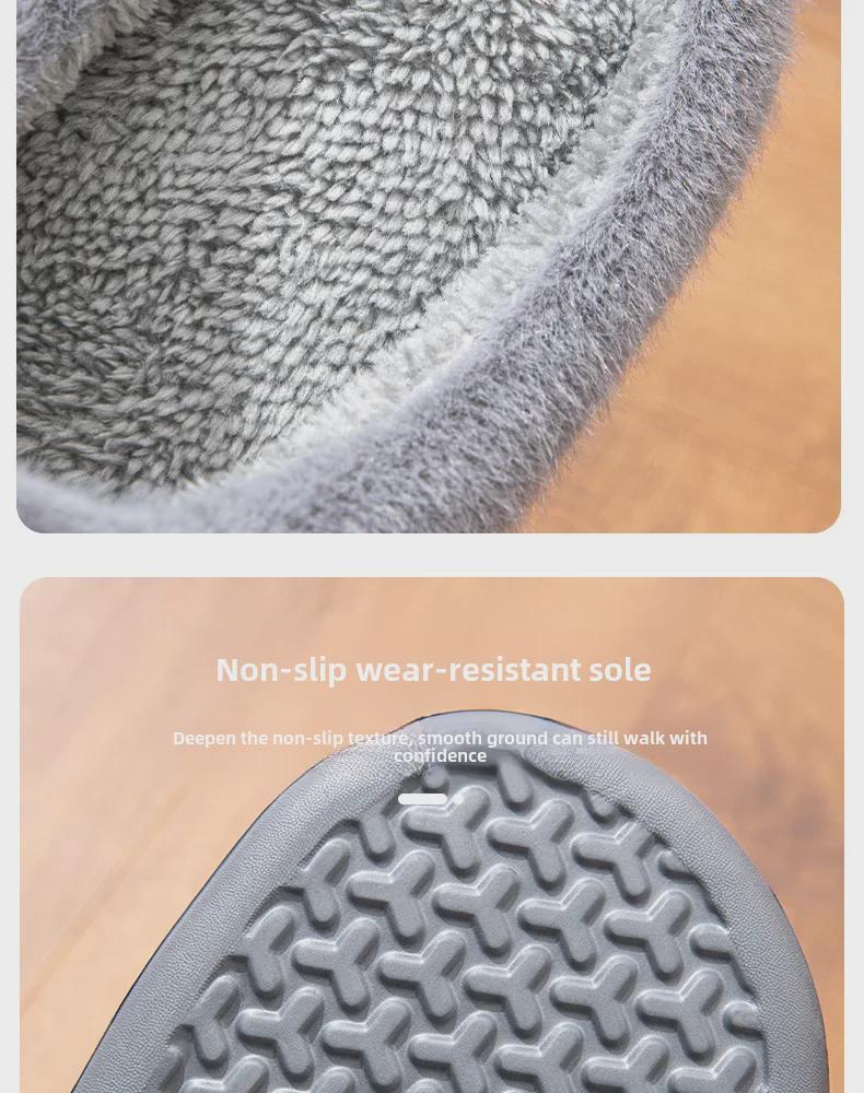 Мужские зимние хлопковые тапочки больших размеров: Толстый, мягкий, подходит для использования в помещении и на улице.