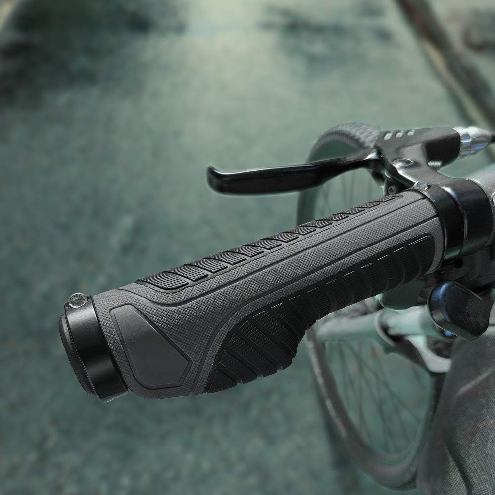 GeeRic Bicycle Rubber Ergo Easy Shock 22mm Inner Set of 1 and Grips, Non-Slip Grips, Durable, Installation, Absorption, Diameter, (Left Right)