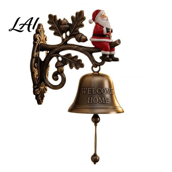 Christmas Gift for Friends Vintage Doorbell Welcome Wall Hanging Deer/Snowman/Santa Claus/Penguin/Witch Decor Wrought Iron Holiday Decor Decorative